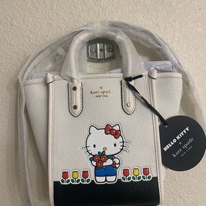 Kate Spade White Tote with Hello Kitty Design